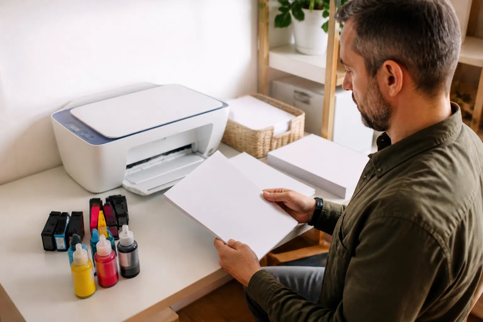 Ilustração editorial sobre remover papel atolado com segurança: verificacao